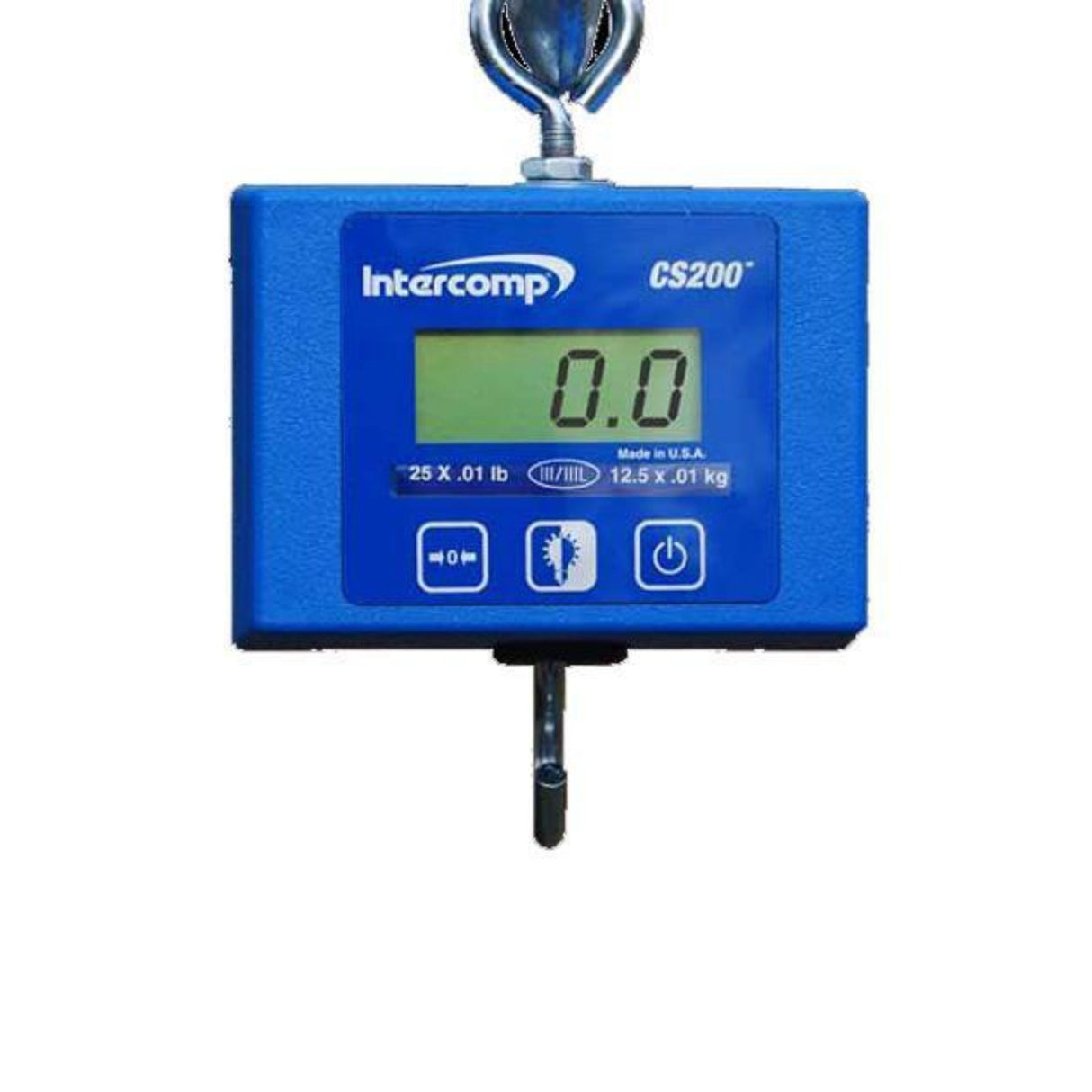 CS200 Intercomp digital crane scale with display panel and load hook